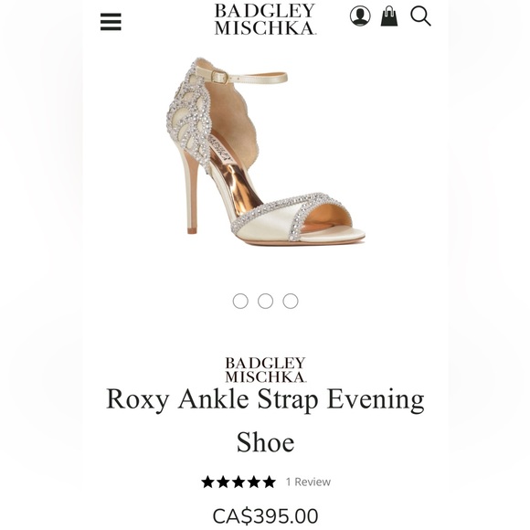 Badgley Mischka Roxy Ankle Strap Evening Shoes IVORY - Picture 4 of 16